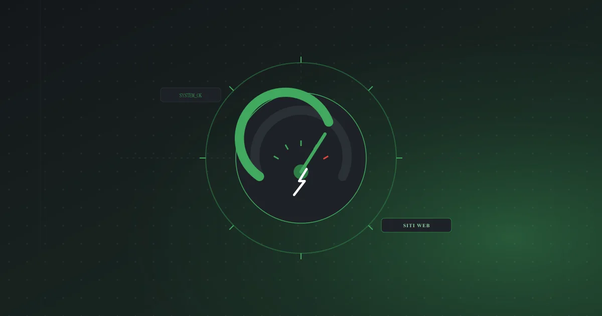 Illustrazione di un indicatore di velocità di un sito web